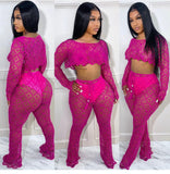 Fuchsia Crochet Swim Set