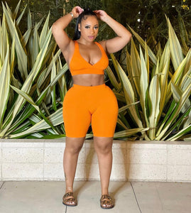 Orange Ribbed Set