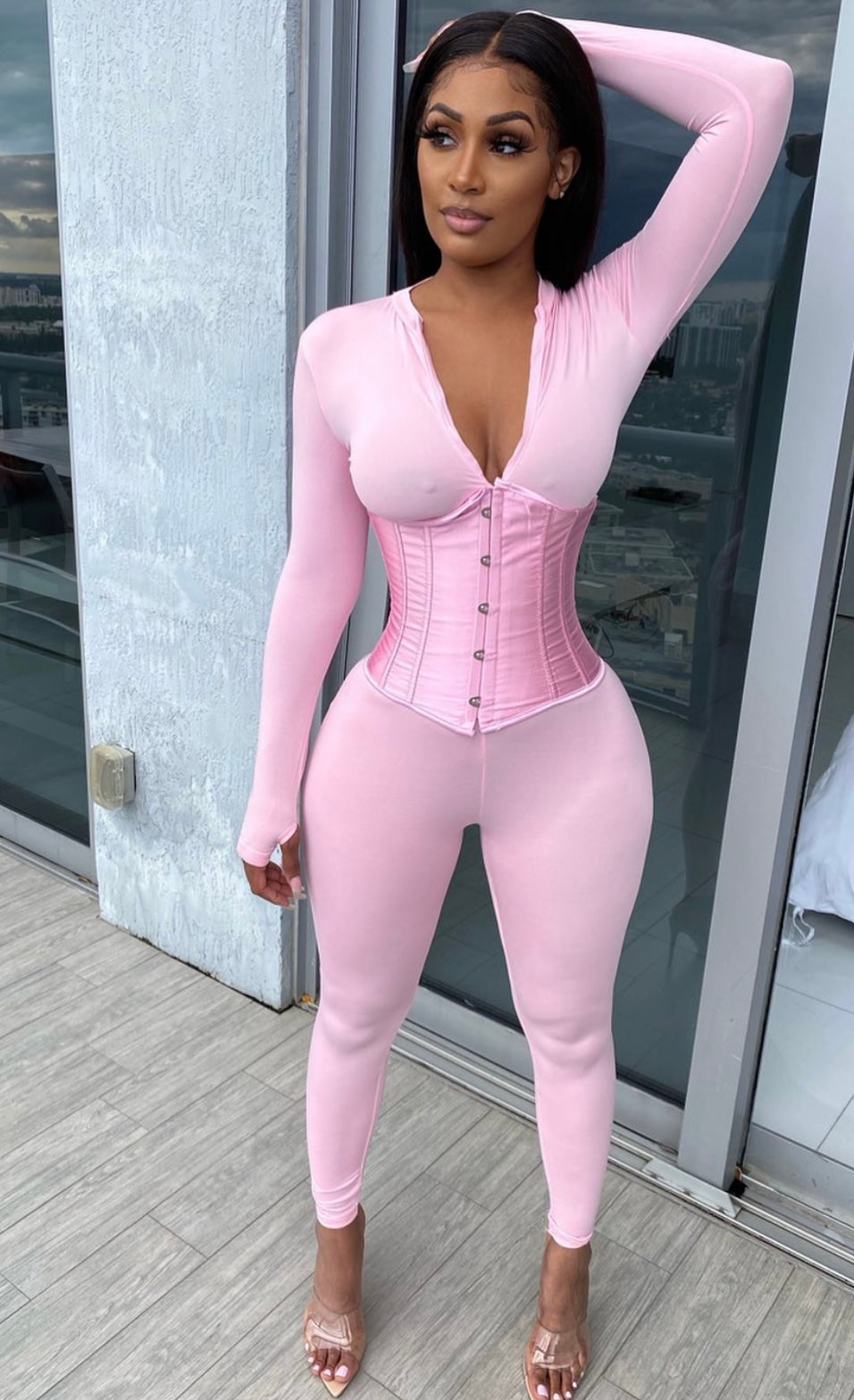 Pink Corset Jumpsuit
